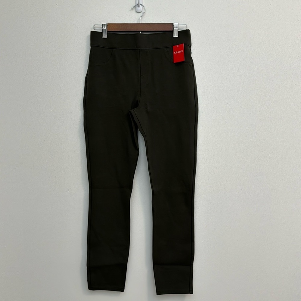 NWT Spanx Perfect Ankle Pull On Pant Olive/Army Green Size M